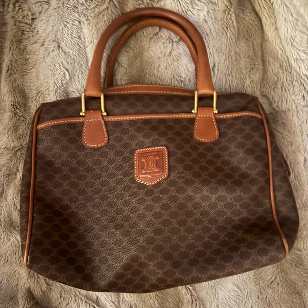 Celine Stylish Brown Tote with Tan Accents Excellent Preloved Condition - Picture 1 of 8